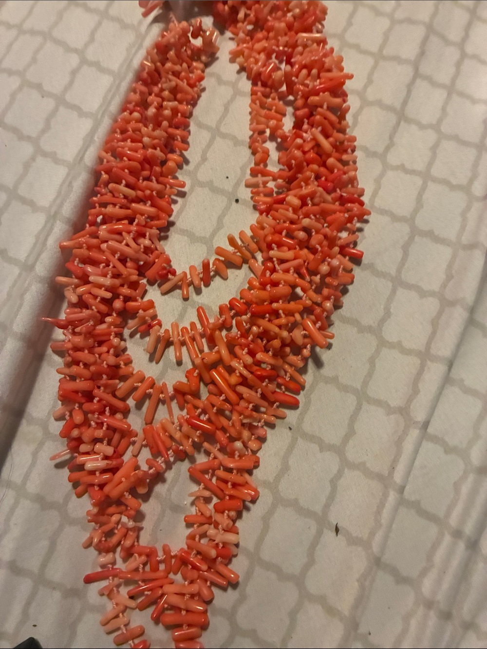Handcrafted Orange Coral Branch Necklace - Women Jewelry